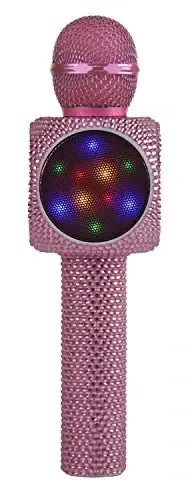 Wireless Express - Sing-Along Bling Bluetooth Karaoke Microphone and Bluetooth Stereo Speaker All-in-One (Pink Bling) - 4