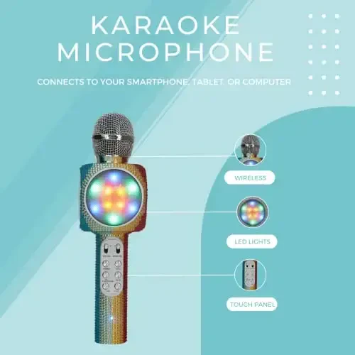 Wireless Express - Sing-Along Bling Bluetooth Karaoke Microphone and Bluetooth Stereo Speaker All-in-One (Rainbow Bling) - 3