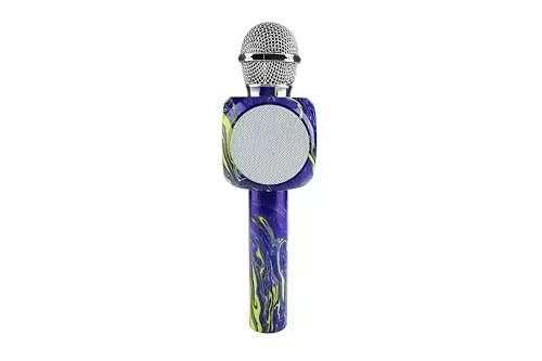 Wireless Express - Sing-Along Bling Bluetooth Karaoke Microphone and Bluetooth Stereo Speaker All-in-One (Swirl Purple) - WIRELESS EXPRESS (1)