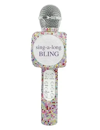 Wireless Express - Sing-Along Bling Bluetooth Karaoke Mikrofon va Bluetooth Stereo Dinamik All-in-One (Confetti Bling) - 1