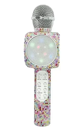 Wireless Express - Sing-Along Bling Bluetooth Karaoke Mikrofon va Bluetooth Stereo Dinamik All-in-One (Confetti Bling) - 3