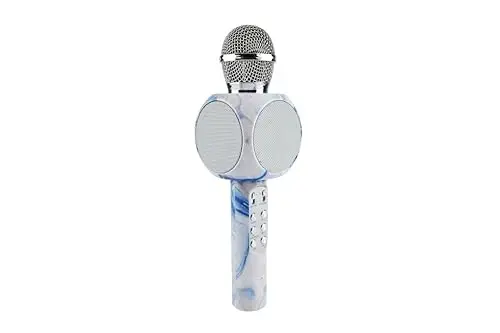 Wireless Express - Sing-Along Bluetooth Karaoke Mikrofon va Bluetooth Stereo Karnay, Swirl Edition, All-in-One (Swirl Blue) - 3