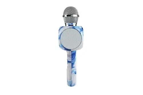 Wireless Express - Sing-Along Bluetooth Karaoke Microphone and Bluetooth Stereo Speaker, Swirl Edition, All-in-One (Swirl Blue) - 4