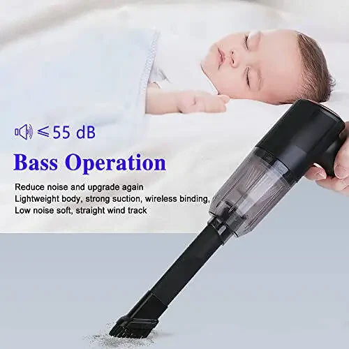 Wireless Handheld Car Vacuum Cleaner, Portable Vacuum Cleaner for Car, Suction Car Vacuum Cleaner, 5500PA Suction Cordless Car Vacuum, Rechargeable Mini Car Vacuum for Vehicle, Home and Office - 5