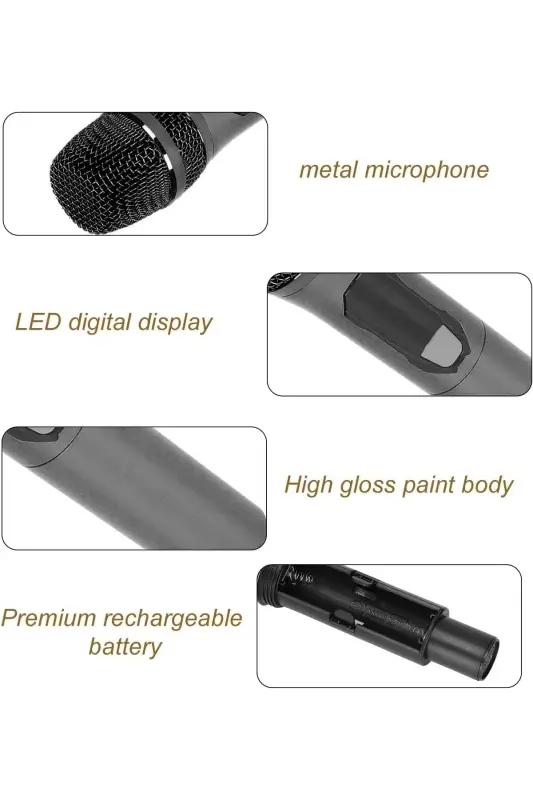 Wireless Karaoke Dual Microphone 6.35mm Stage Performance Party Activity Amplifier Speaker Wn06 Bluetooth-free - 3