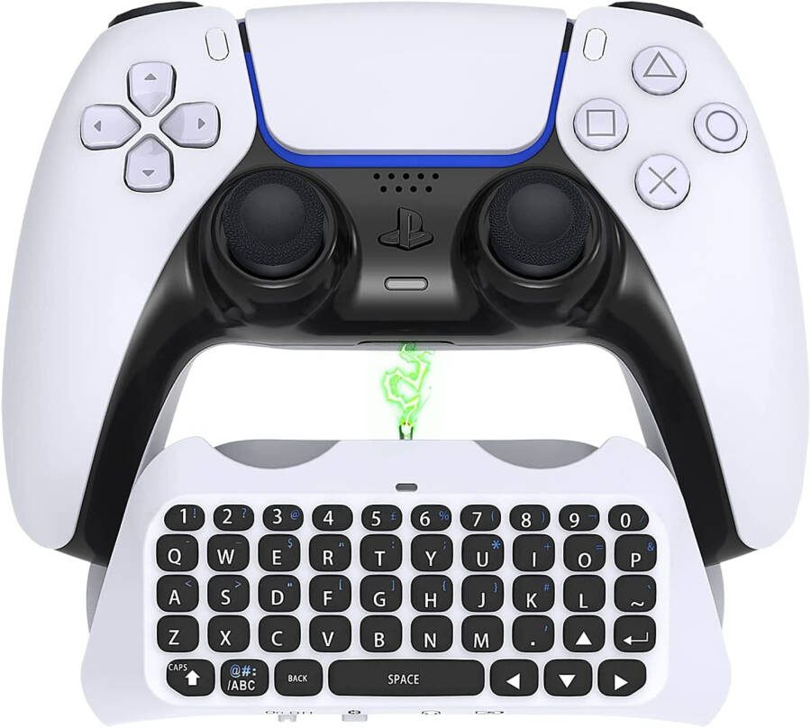 Wireless Keyboard Chatpad for PS5 Controller, Bluetooth 3.0 Chatpad DualSense Controller Accessories for Playstation 5 with Keyboard & Gaming Live Chat - 8