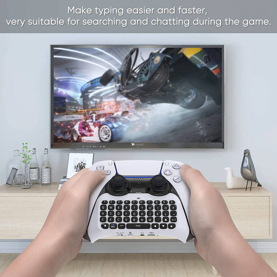 Wireless Keyboard Chatpad for PS5 Controller, Bluetooth 3.0 Chatpad DualSense Controller Accessories for Playstation 5 with Keyboard & Gaming Live Chat - 9