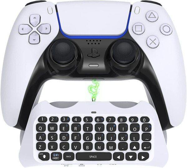 Wireless Keyboard Chatpad for PS5 Controller, Bluetooth 3.0 Chatpad DualSense Controller Accessories for Playstation 5 with Keyboard & Gaming Live Chat - 1