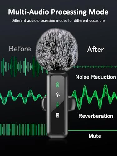 Wireless Lavalier Microphone for iPhone 5-14 Series, LED Display Mini Lav for iPhone with Noise Cancelling, Lapel Mic Wireless 2 pack for Content Creator Video Recording, Vlogging (Lightning Only) - 3