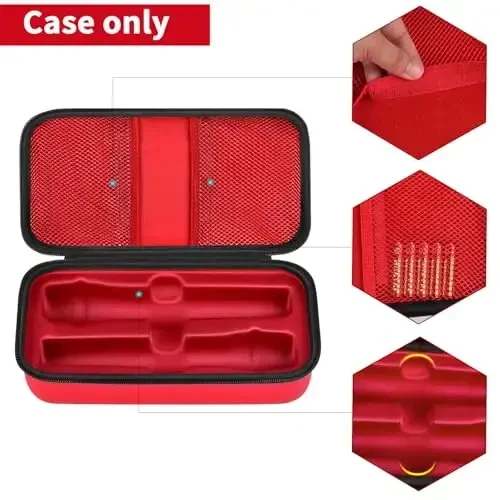 Wireless Microphone Case Compatible with JBL Wireless Two Microphone System, Handheld Dual Mic Travel Bag for Singing or Karaoke for Receivers, Adapters, AA Batteries - 5