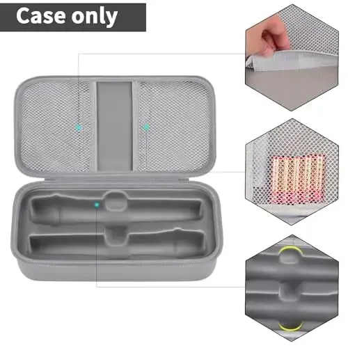 Wireless Microphone Case Compatible with JBL Wireless Two Microphone System, Handheld Dual Mic Travel Bag for Singing or Karaoke for Receivers, Adapters, AA Batteries - 5