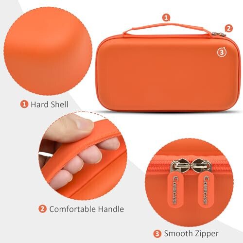 Wireless Microphone Case Compatible with JBL Wireless Two Microphone/for JBL Partybox, Handheld Dual Mic Travel Storage Bag for Receiver, Batteries and Other Accessories -Orange(Box Only) - 3