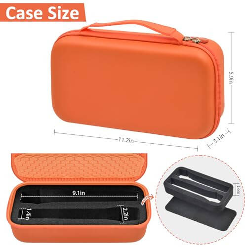 Wireless Microphone Case Compatible with JBL Wireless Two Microphone/for JBL Partybox, Handheld Dual Mic Travel Storage Bag for Receiver, Batteries and Other Accessories -Orange(Box Only) - 4