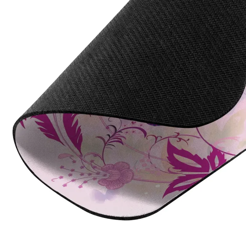 WIRESTER Rectangle Standard Mouse Pad, Non-Slip Mouse Pad for Home, Office, and Gaming Desk, Purple Butterfly Pink Vines - 4