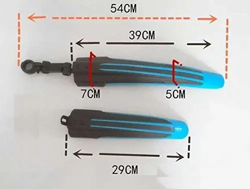 WIROJ BlueSunshine Adjustable Road Mountain Bike Bicycle Cycling Tire Front/Rear Mud Guards Mudguard Fenders Set - WIROJ