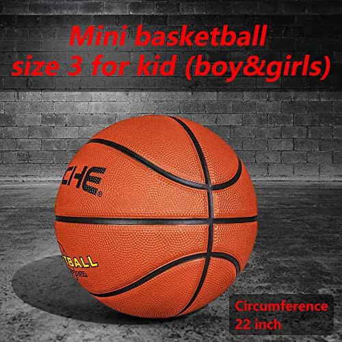 Wisdom Leaves Mini Rubber Basketball, Small Basketball for kids/Toddler, Game Play Balls Size 3 (22-Inch) - 3