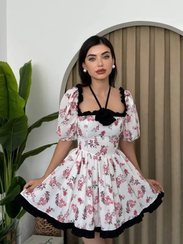 Wismar Rose Detail Dress - 1