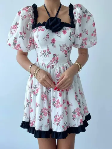 Wismar Rose Detail Dress - BÜYÜKBEDENIZ (1)