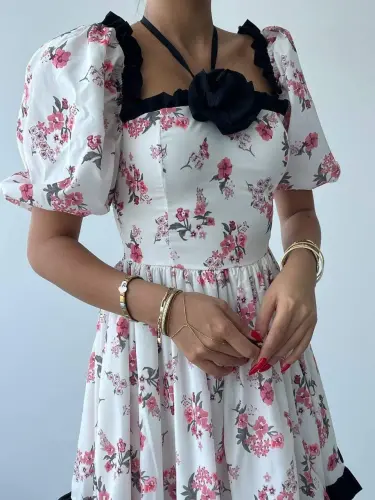 Wismar Rose Detail Dress - 6