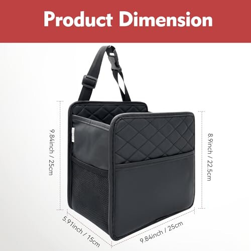 Witaxima 2 Pack Upgraded Car Seat Organizer Backseat with Storage Pockets | Multipurpose Car Organizer Hanging Car Trash Bag Premium PU Leather Garbage Can 2.14 Gallon Large Capacity Accessories Black - WITAXIMA (1)