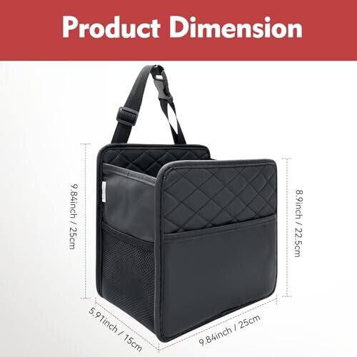 Witaxima 2 Pack Upgraded Car Seat Organizer Backseat with Storage Pockets, Multipurpose Car Organizer Hanging Car Trash Bag Premium PU Leather Garbage Can 2.14 Gallon Large Capacity Accessories Black - Witaxima (1)