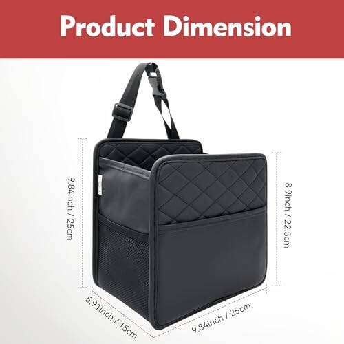 Witaxima Upgrade Car Seat Organizer Backseat with Storage Pockets, Multipurpose Car Organizer Hanging, Car Trash Bag Can,Premium PU Leather Garbage Can 2.14 Gallon Large Capacity, Black - 2