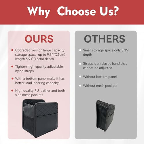 Witaxima Upgrade Car Seat Organizer Backseat with Storage Pockets, Multipurpose Car Organizer Hanging, Car Trash Bag Can,Premium PU Leather Garbage Can 2.14 Gallon Large Capacity, Black - 5