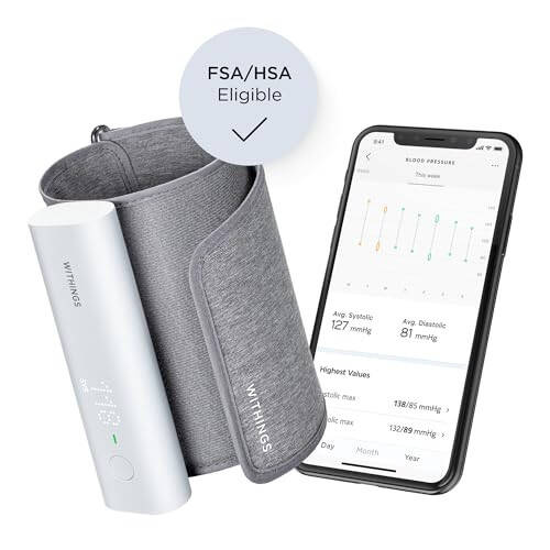 Withings BPM Connect - Raqamli Qon Bosimi Manjeti va Yurak Urishini Nazorat Qiluvchi - Qon Bosimi Mashinasi Qo'l Manjeti, FDA Tomonidan Tasdiqlangan, FSA/HSA Uchun Mos, IOS & Android - 3