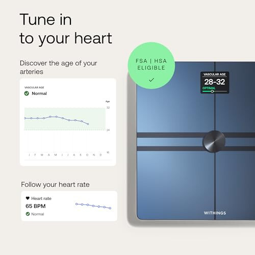 WITHINGS WLAN Akıllı Terazi Tam Vücut Analiziyle (Yağ Oranı, Kas Kütlesi, Kemik Yoğunluğu, Visseral Yağ Dahil), Dijital Kişisel Terazi/Vücut Yağı Terazisi Bluetooth ile - 3