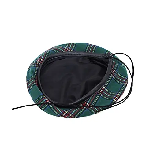 WITModazoneOONS Cotton Plaid Beret Hat Tartan Check French Beanie Cap YZF0083 - 5