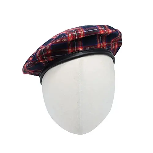 WITModazoneOONS Cotton Plaid Beret Hat Tartan Check French Beanie Cap YZF0083 - 2