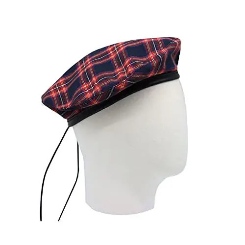 WITModazoneOONS Cotton Plaid Beret Hat Tartan Check French Beanie Cap YZF0083 - 3