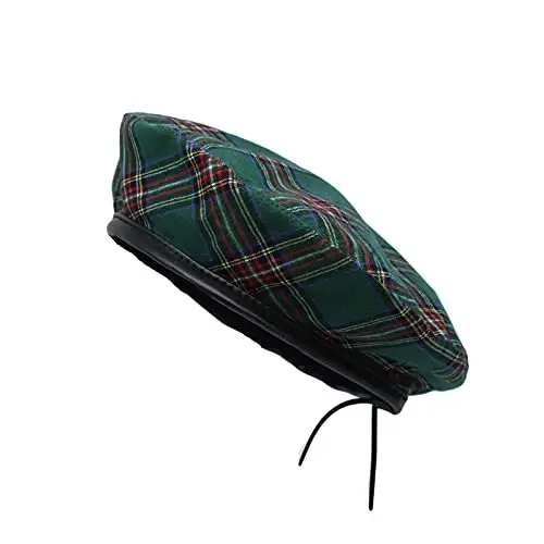 WITModazoneOONS Cotton Plaid Beret Hat Tartan Check French Beanie Cap YZF0083 