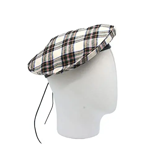WITModazoneOONS Cotton Plaid Beret Hat Tartan Check French Beanie Cap YZF0083 - 3