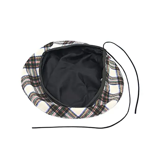 WITModazoneOONS Cotton Plaid Beret Hat Tartan Check French Beanie Cap YZF0083 - 5