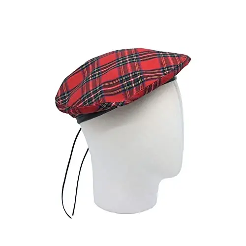 WITModazoneOONS Cotton Plaid Beret Hat Tartan Check French Beanie Cap YZF0083 - 3