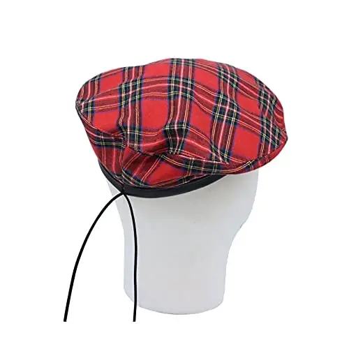 WITModazoneOONS Cotton Plaid Beret Hat Tartan Check French Beanie Cap YZF0083 - 4