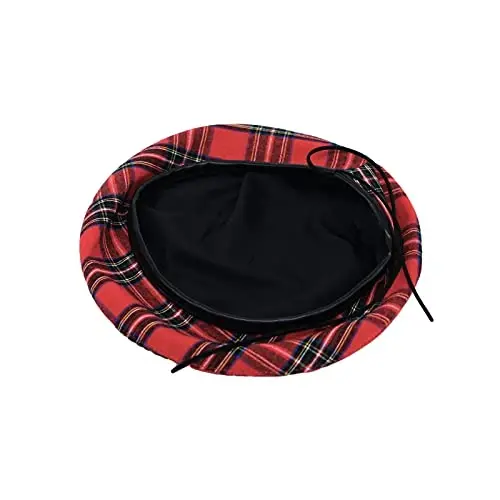 WITModazoneOONS Cotton Plaid Beret Hat Tartan Check French Beanie Cap YZF0083 - 5