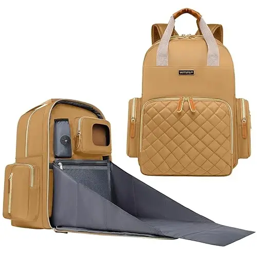 Diaper Bag Backpack with Changing Station, Baby Diaper Organizer Travel Bag | Large Capacity Diaper Bag for Moms Dads - Fold Out Changing Pad, Insulated Pockets, Stroller Straps, Baby Eessentials 