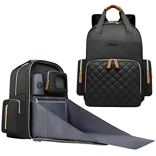 WITSTEP Diaper Bag Backpack with Changing Station, Baby Diaper Bag Organizer for Moms Dads Large Baby Changing Bags - 2