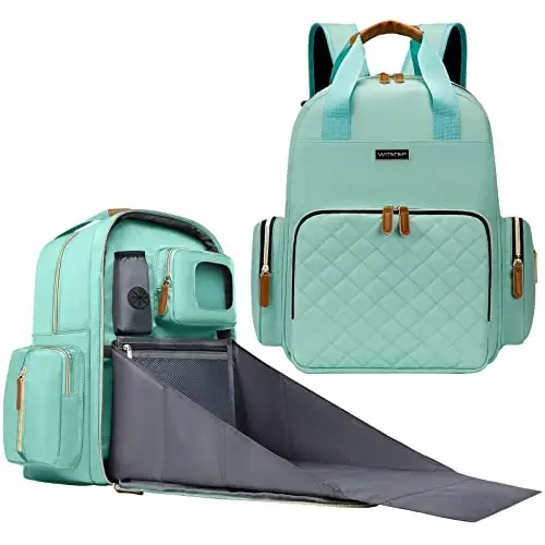 WITSTEP Diaper Bag Backpack with Changing Station, Baby Diaper Bag Organizer for Moms Dads Large Baby Changing Bags 