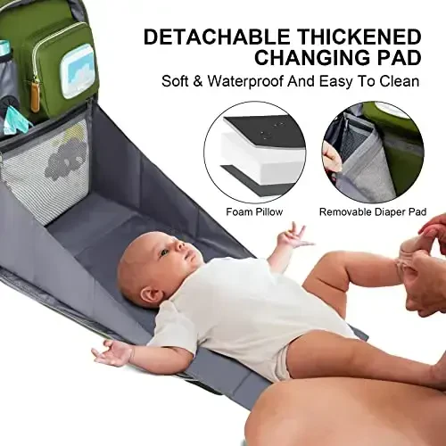 WITSTEP Diaper Bag рюкзак со станцией для переодевания, органайзер для детских подгузников для мам и пап, большие сумки для смены подгузников - Modazone (1)
