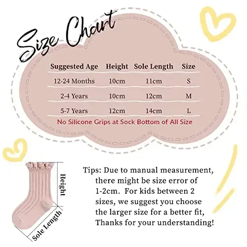 Witwot 6 Pairs Baby Girls Ruffles Ankle Socks Toddler Boys Dress Sock Soft Cotton Size 6M - 7Y - 3