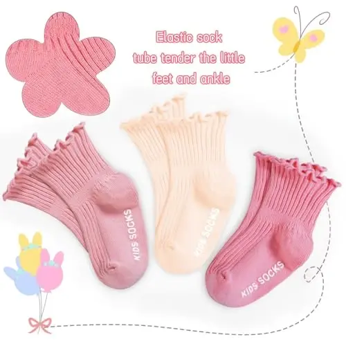 Witwot 6 Juft Qizaloqlar uchun Ankle Paypoqlar Go'dak O'g'il Bolalar Kiyim Paypoqlari Yumshoq Paxta O'lchami 6M - 7Y - WITWOT (1)