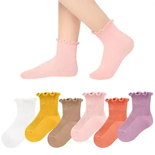 Witwot 6 Juft Qizaloqlar uchun Ankle Paypoqlar Kichkintoy O'g'il Bolalar Kiyim Paypoqlari Yumshoq Paxta 6M - 7Y 