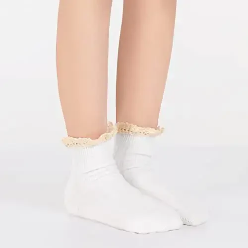 Witwot 6 Pairs Baby Girls Ruffles Ankle Socks Toddler Boys Dress Sock Soft Cotton Size 6M - 7Y - 5