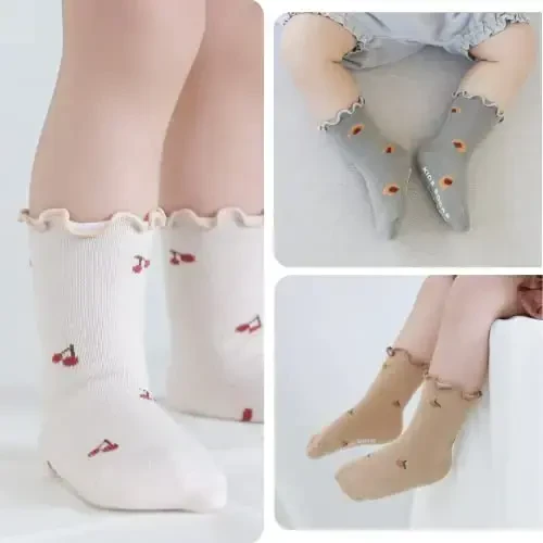 Witwot 6 Pairs Baby Girls Ruffles Ankle Socks Toddler Boys Dress Sock Soft Cotton Size 6M - 7Y - 7