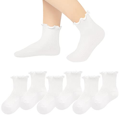 Witwot Baby Girls Boys Ruffles Ankle Socks Toddler Cotton Dress Sock 6M - 7Y - 45