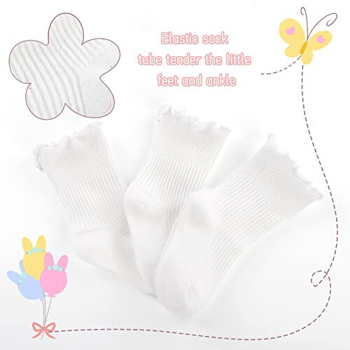 Witwot Baby Girls Boys Ruffles Ankle Socks Toddler Cotton Dress Sock 6M - 7Y - 47