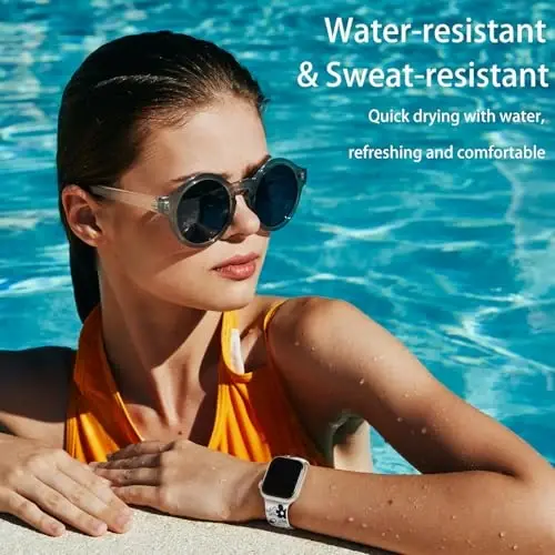 Witzon Floral Band Compatible with Apple Watch Bands For Women 40mm 41mm 38mm 42mm 44mm 45mm 46mm 49mm, Engraved Cute Flower Silicone Dressy Strap for iWatch Series 11 10 9 8 7 6 5 4 3 2 SE Ultra - 6